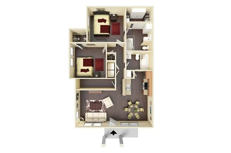 2 bedroom 2 bath floor plans