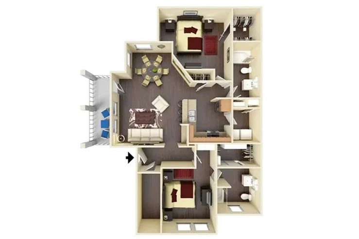 2 bedroom 2 bath floor plans